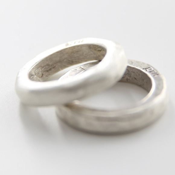 2 rings  - Our new signature sterling unisex GRIT rustic… - Picture 2 of 16